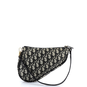 Christian Dior Vintage Saddle Bag Diorissimo Coated Canvas Mini