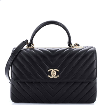 Chanel Trendy CC Top Handle Bag Chevron Lambskin Medium