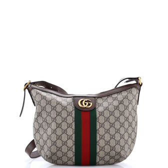 Gucci Ophidia Half Moon Hobo GG Coated Canvas Small