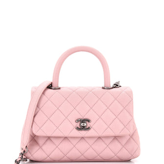 Chanel Coco Top Handle Bag Quilted Caviar Mini