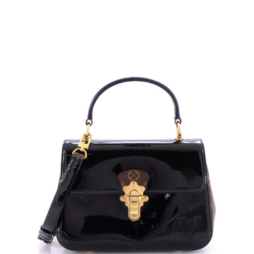 Louis Vuitton Cherrywood Handbag Vernis with Monogram Canvas PM