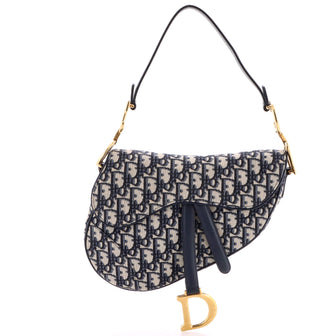 Christian Dior Saddle Handbag Oblique Canvas Medium