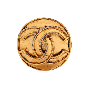 Chanel Vintage Logo Round Brooch Metal