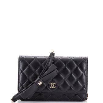 Chanel Bow Strap Wallet on Chain Quilted Lambskin