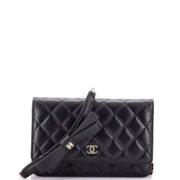 Chanel Bow Strap Wallet on Chain Quilted Lambskin
