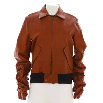Saint Laurent Women's Extended Sleeve Jacket Leather