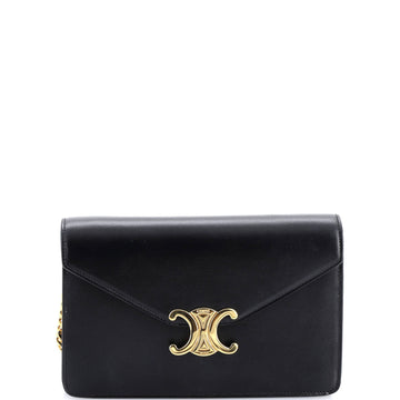 Celine Margo Triomphe Wallet on Chain Leather