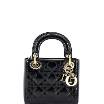 Christian Dior Lady Dior Chain Bag Cannage Quilt Patent Mini