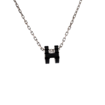 Hermes Pop H Pendant Chain Necklace Metal and Enamel Mini