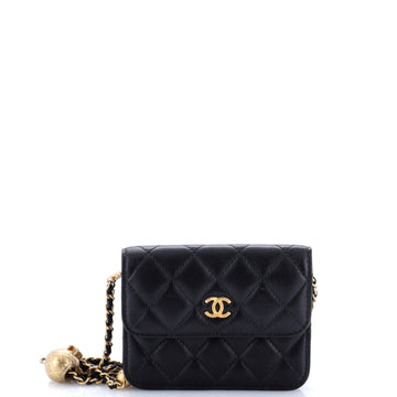 Chanel Pearl Crush Flap Clutch with Chain Quilted Lambskin Mini