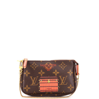 Louis Vuitton Pochette Accessoires Limited Edition Vivienne Xmas Monogram Canvas Mini