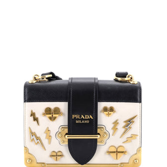 Prada Cahier Crossbody Bag Embellished Leather Small