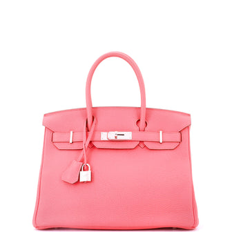 Hermes Birkin Handbag Pink Togo with Palladium Hardware 30