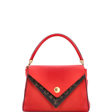 Louis Vuitton Double V Handbag Calfskin with Monogram Canvas