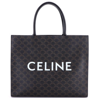 Celine Horizontal Logo Cabas Tote Triomphe Coated Canvas