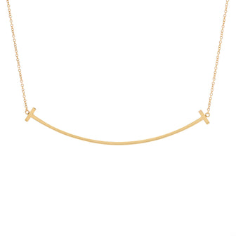 Tiffany & Co. T Smile Pendant Necklace 18K Yellow Gold Large