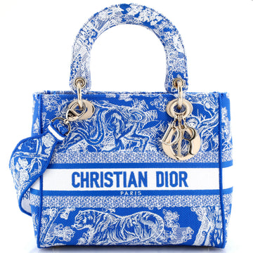 Christian Dior Lady D-Lite Bag Embroidered Canvas Medium
