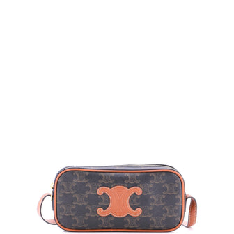 Celine Cuir Triomphe Camera Shoulder Bag Triomphe Coated Canvas with Leather Small