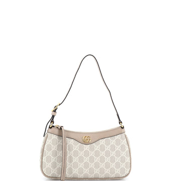 Gucci Ophidia Zip Pochette Shoulder Bag GG Coated Canvas with Leather Small