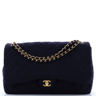 Chanel XXL Travel Flap Bag Quilted Jersey Small
