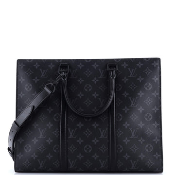 Louis Vuitton Sac Plat Zipper Tote Monogram Eclipse Canvas Horizontal