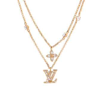 Louis Vuitton Lady LV Necklace Metal with Crystals