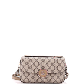 Gucci Petite GG Flap Shoulder Bag GG Coated Canvas Small