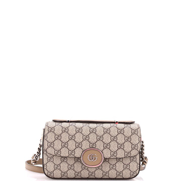 Gucci Petite GG Flap Shoulder Bag GG Coated Canvas Small