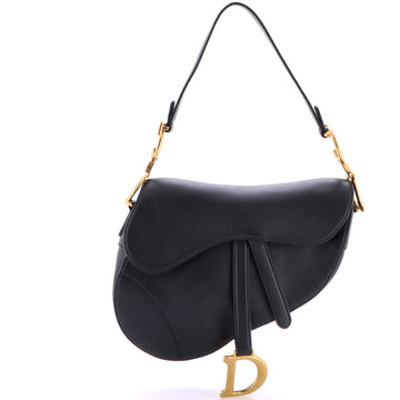 Christian Dior Saddle Handbag Leather Medium