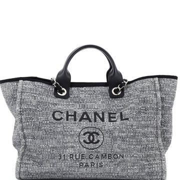 Chanel Deauville Tote Raffia with Glitter Detail Medium