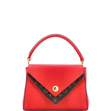 Louis Vuitton Double V Handbag Calfskin with Monogram Canvas