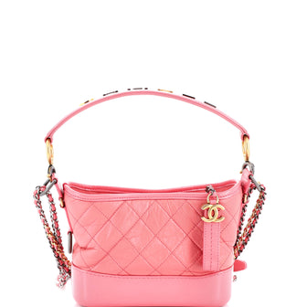 Chanel Gabrielle Hobo with Logo Handle Quilted Aged Calfskin Small