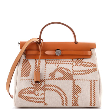 Hermes Herbag Zip Relief Brides de Gala Toile and Leather 31