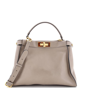 Fendi Peekaboo Bag Leather with Plexiglass Detail Regular