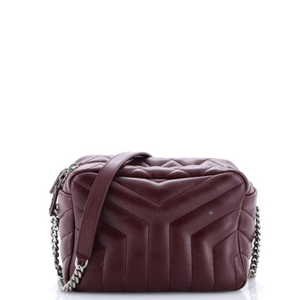 Saint Laurent LouLou Bowling Bag Matelasse Chevron Leather Small