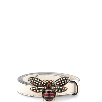 Gucci Queen Margaret Bee Belt Leather Thin