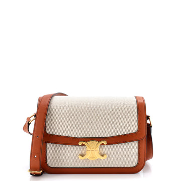 Celine Triomphe Shoulder Bag Canvas with Leather Medium