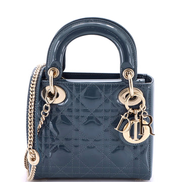 Christian Dior Lady Dior Chain Bag Cannage Quilt Patent Mini