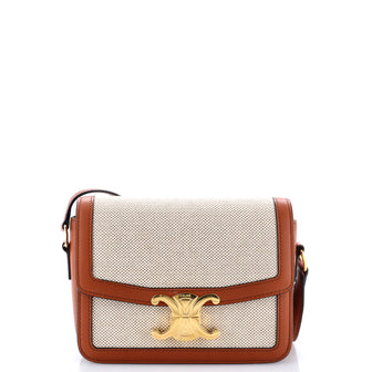 Celine Triomphe Shoulder Bag Canvas with Leather Teen