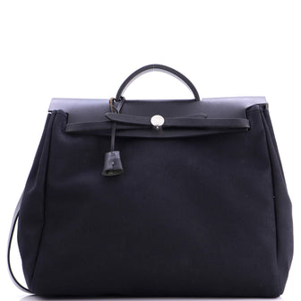 Hermes Herbag Toile and Leather MM