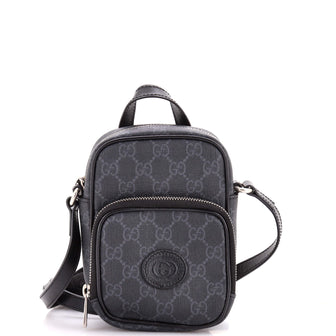 Gucci Interlocking G Patch Top Handle Crossbody Bag GG Coated Canvas Mini
