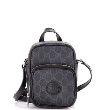 Gucci Interlocking G Patch Top Handle Crossbody Bag GG Coated Canvas Mini