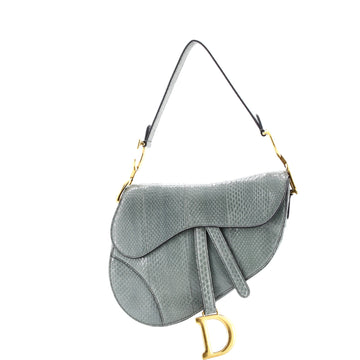 Christian Dior Saddle Handbag Python Medium