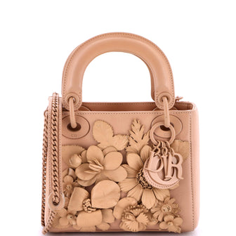Christian Dior Ultra Matte Lady Dior Bag Flower Embroidered Lambskin Mini