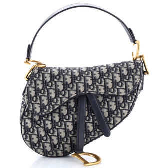 Christian Dior Saddle Handbag Oblique Canvas Medium