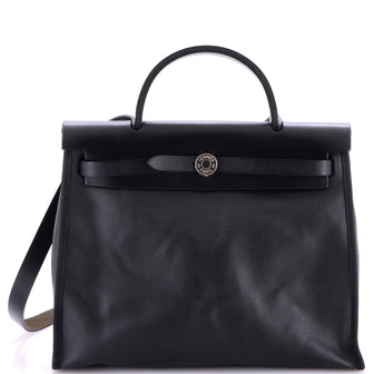 Hermes Herbag Zip Berline Vache Canvas and Leather 31