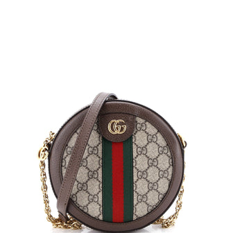 Gucci Ophidia Round Shoulder Bag GG Coated Canvas Mini
