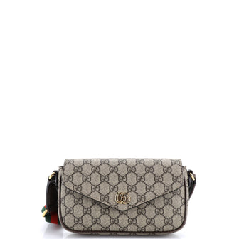 Gucci Ophidia Envelope Flap Shoulder Bag GG Coated Canvas Mini