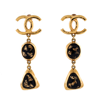 Chanel CC Drop Earrings Metal and Resin