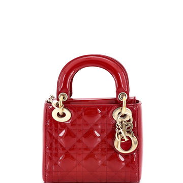 Christian Dior Lady Dior Chain Bag Cannage Quilt Patent Mini